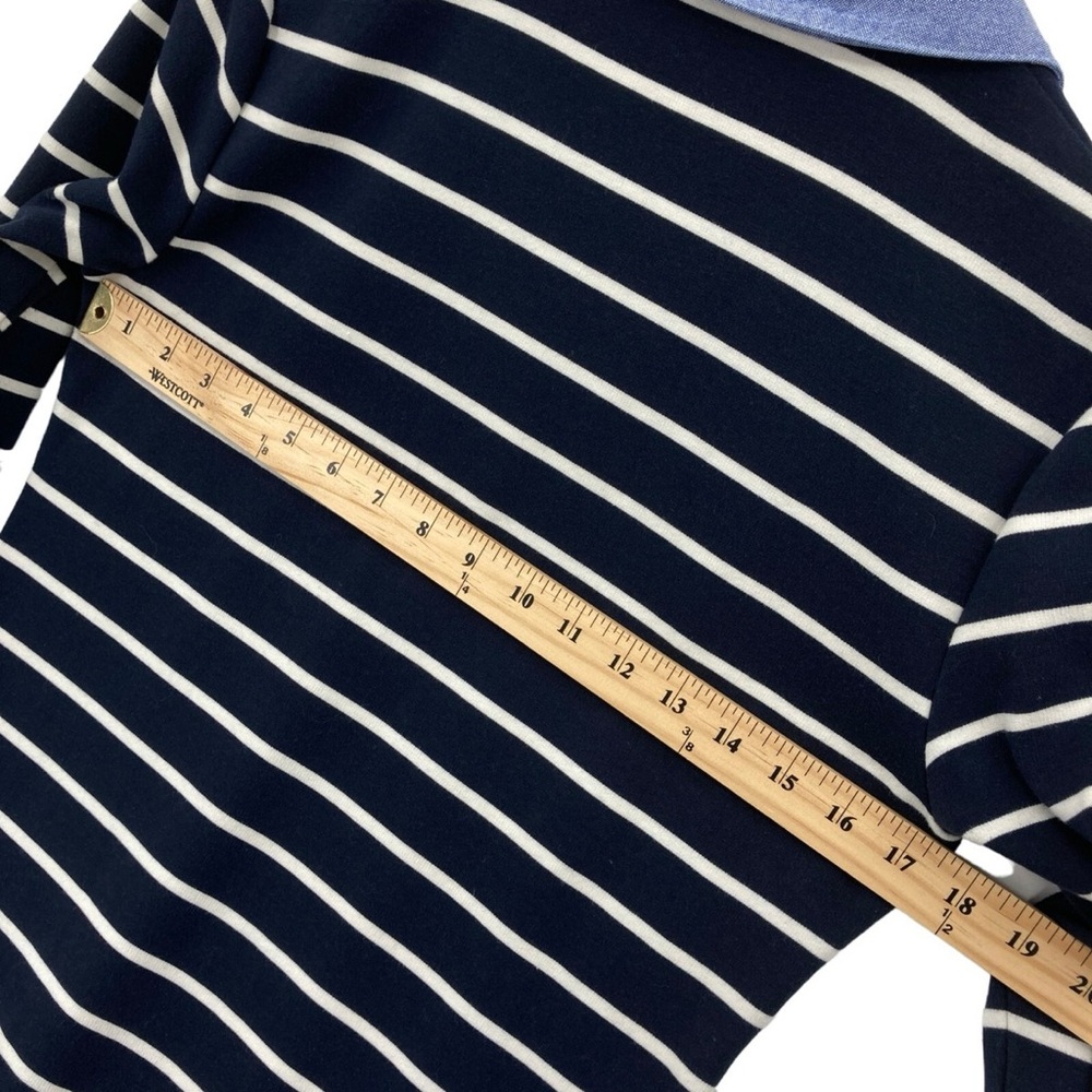 Tommy Hilfiger Navy Blue & White Striped Cotton Blend Knit Dress (Size Medium) - Picture 4 of 11